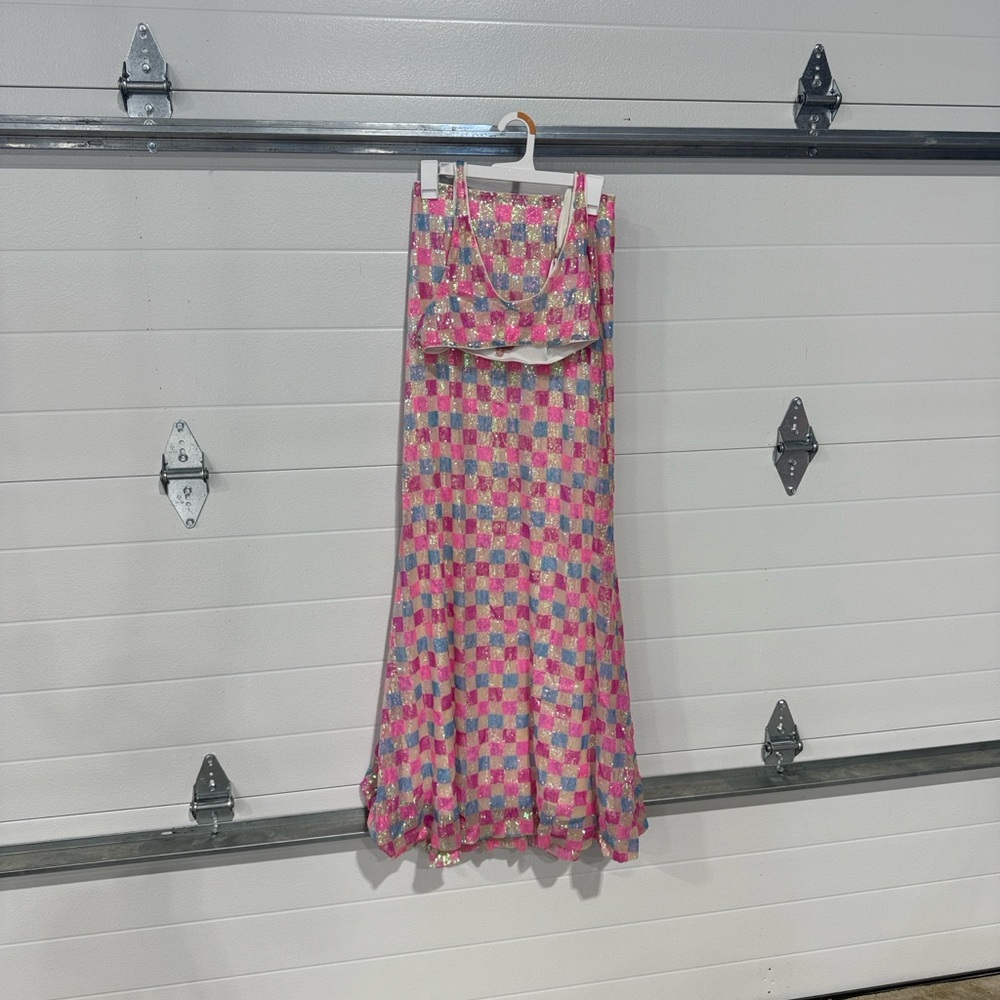 Show Me Your MuMu Vibrant Pink and Blue Sequin Top